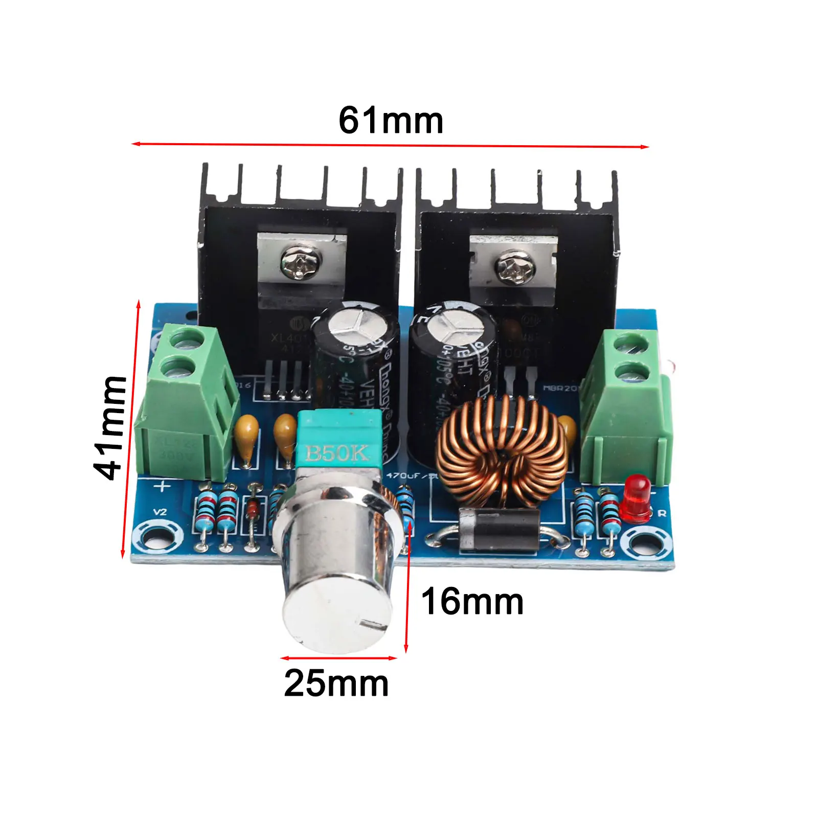 XH-M401DC Step-Down Module XL4016E1 High Power DC Voltage Regulator Board 8A For Experiments Electronic Repairs