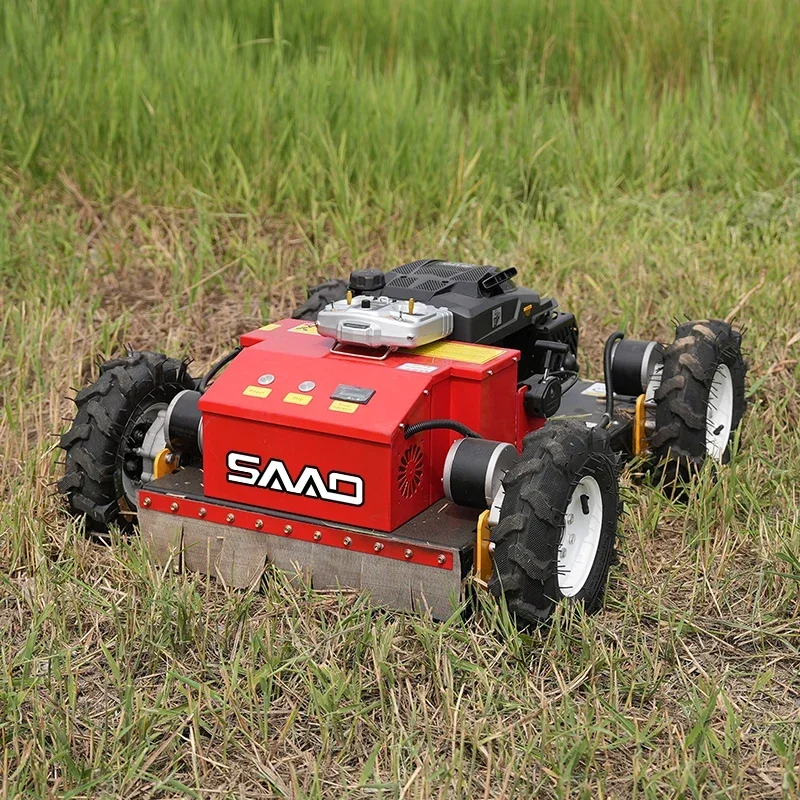 Chinese factory new style mini gasoline 7.5hp 4 stroke remote control lawn mower for garden mowing