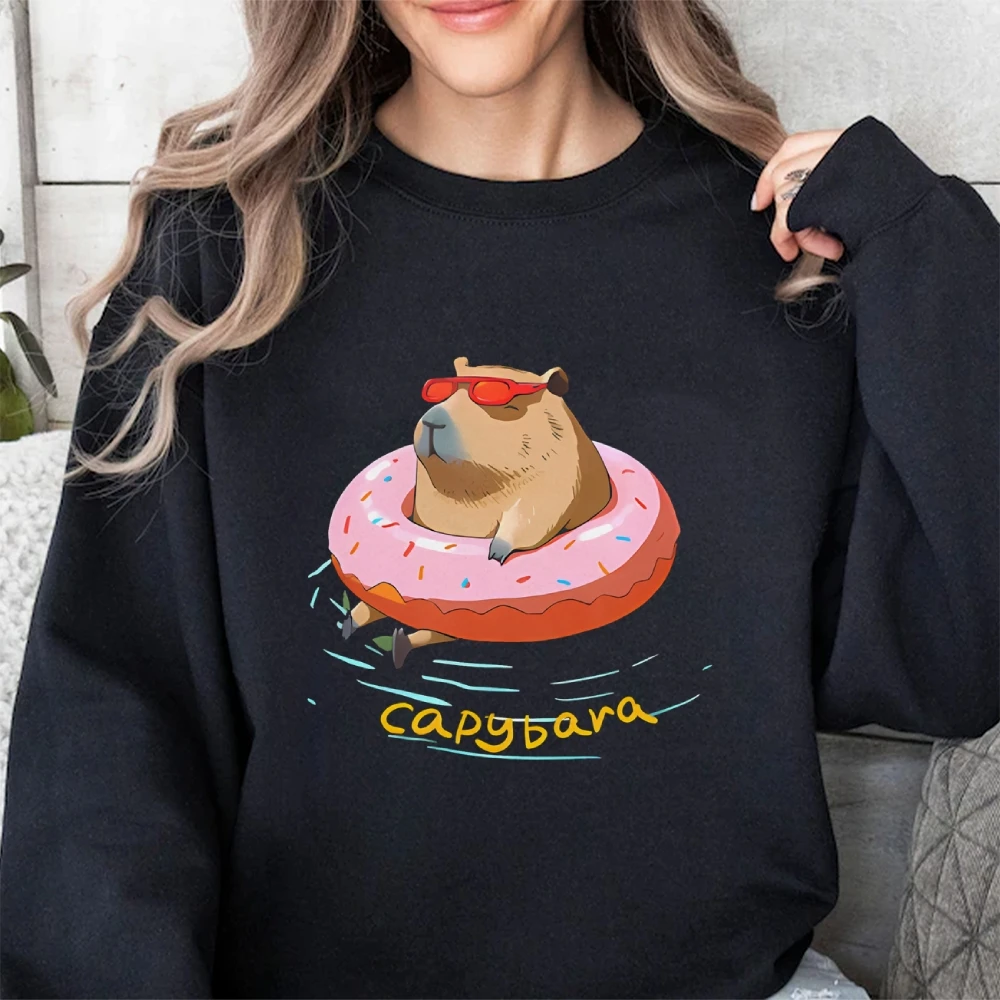 Casual Women Sweater Hoodie Cute Cartoon Graphic Printing High Quality Cotton Soft Shoulder Loose New Sweatshirt