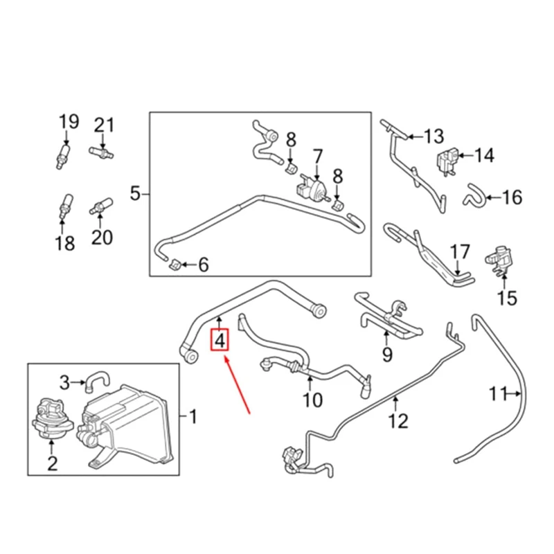 95510724700 System emisji wąż odpowietrzający silników wału korbowego dla Porsche Cayenne 958 3.6L V6 2011-2018 — zdjęcie 3