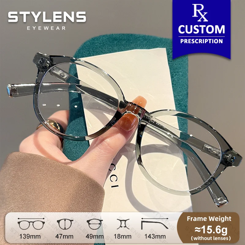 STYLENS New Fashion Anti-Reflection Myopia Glasses Women Classic Anti Blue Light Prescription Glasses Custom Progressive Eyewear