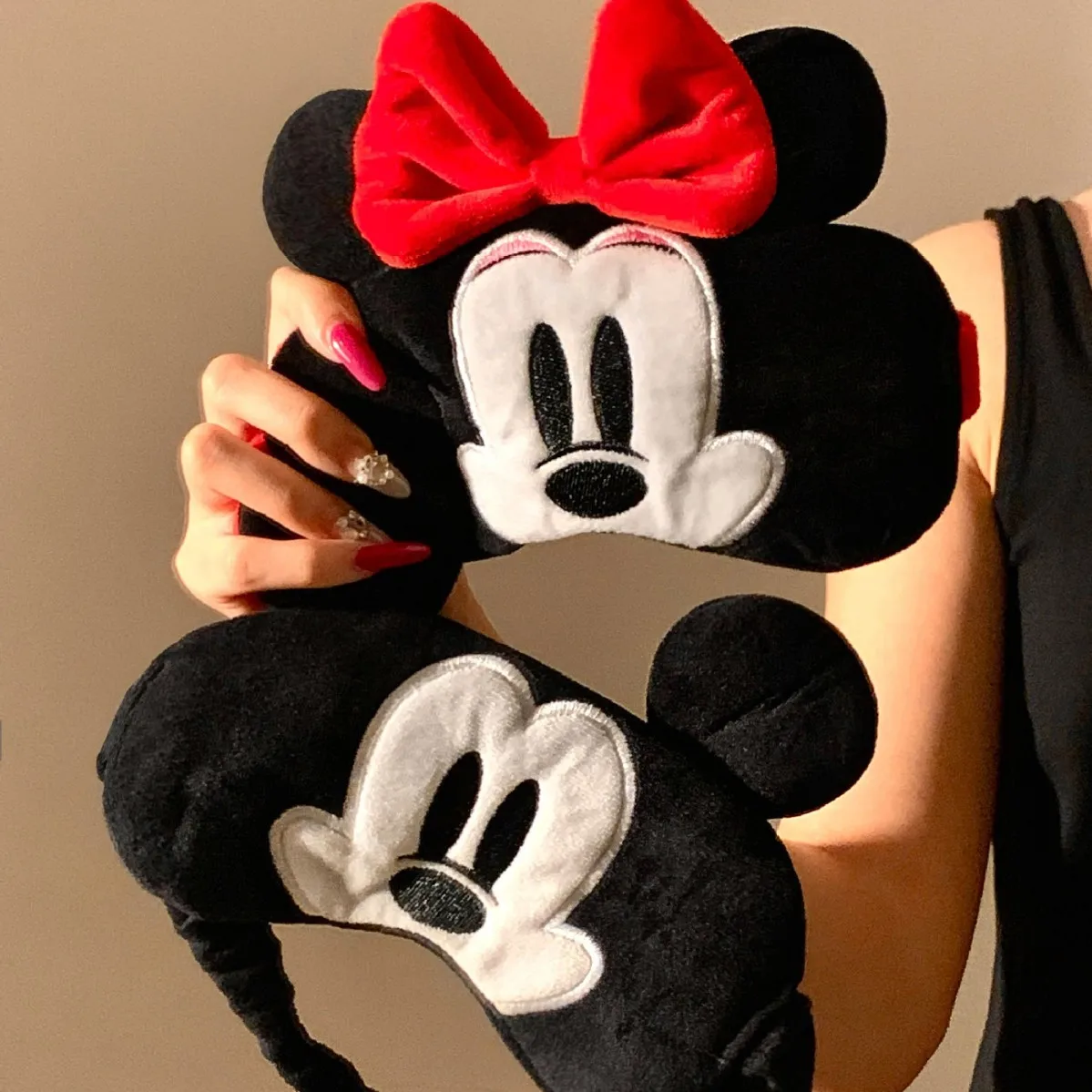 Minnie Mouse Eyeshade Mickey Mouse Cartoon Soft Sleeping Eye Mask Cover EyePatch Shade Travel Sleep Gift