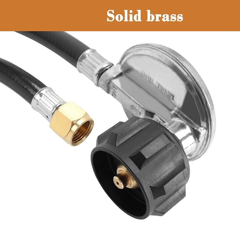 خرطوم ومنظم محول البروبان بطول 3.5 قدم، صمام تخفيض ضغط البروبان LPG محول البروبان العالمي لخزانات 5-40 رطل-A68X