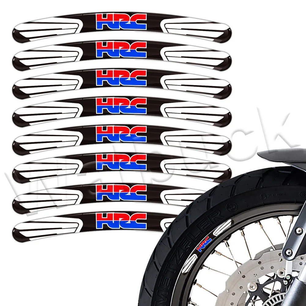 For HRC CBR250RR CBR400RR CBR600RR CBR1000RR 3D Motorcycle Wheel Sticker Rim Stripe Decal Accessories Waterproof