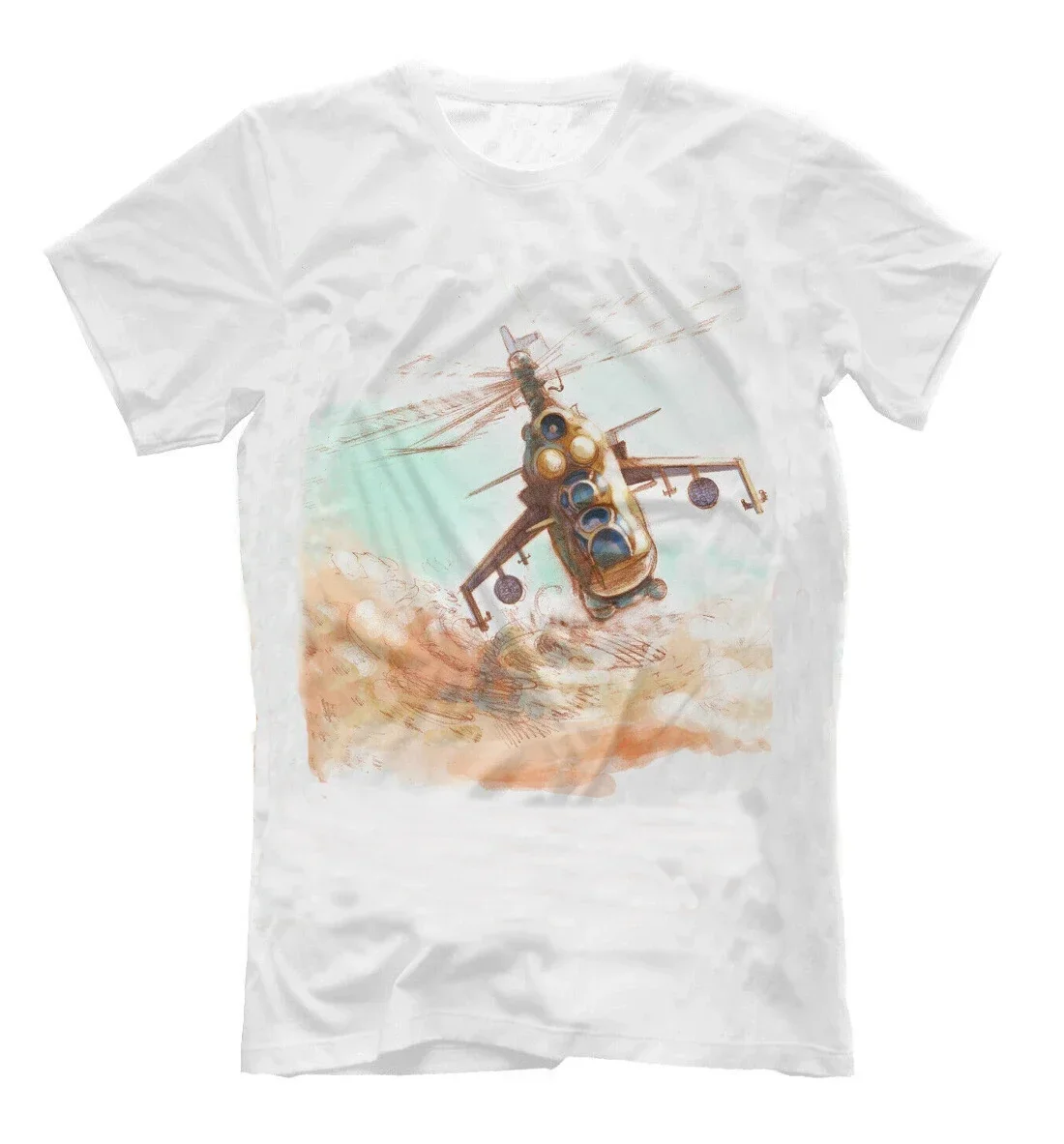 

Russian Army Mi-24 Hind Attack Helicopter T-Shirt 100% Cotton O-Neck Summer Short Sleeve Casual Mens T-shirt Size S-3XL