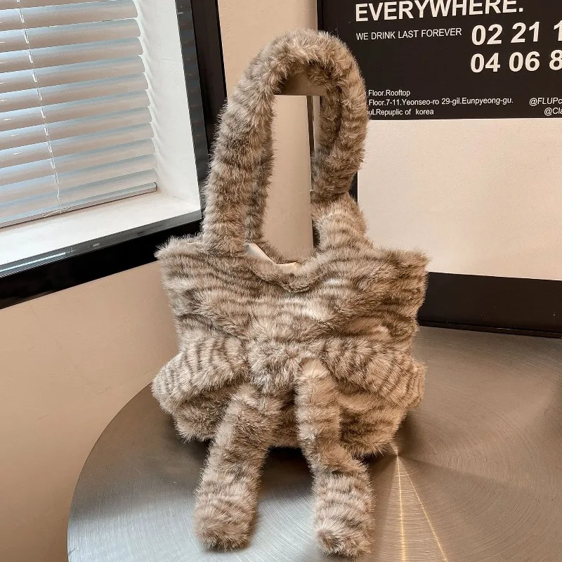 

Милые плюшевые сумки через плечо большой емкости, дорожная сумка-тоут для женщин, трендовая сумка для покупок, дорожные сумки Bolsos Mujer