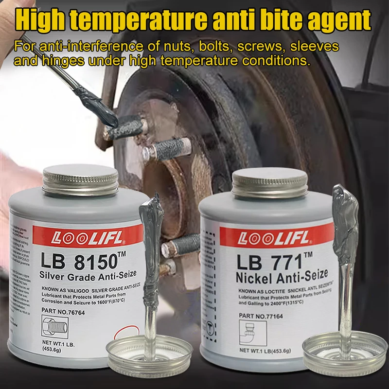 

Loctite LB-771, LB-8150 nickel-based anti-seize, high temperature and corrosion resistant grease wheels for metal lathe work
