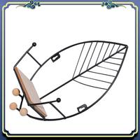 Latest Leaves Shape Floating Shelves Metal Wall Decor,Wood Wall Mounted Storage Shelf Home Decorations Art For Bedroom