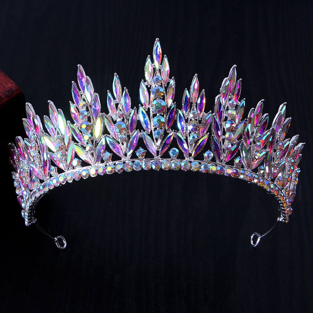 Luxury Rhinestone Geometric Bridal Tiaras Crown Baroque Crystal Pageant Prom Diadem Bride Headbands Wedding Hair Accessories