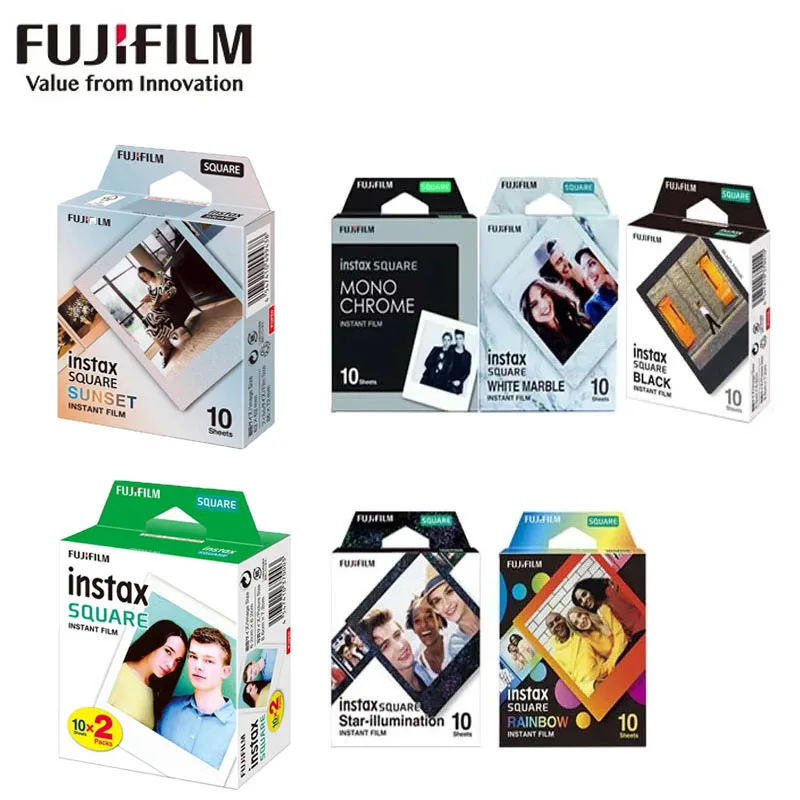 Película fotográfica Instax de 4 pulgadas, película cuadrada Fujifilm Instax para impresora Fujifilm Instax SQUARE SQ1/SQ40/SQ6/SQ10/SP-3, 10-50 hojas