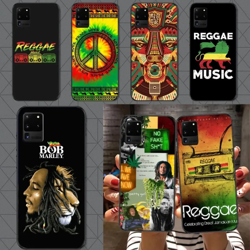 Reggae Marley Mobile Cell Phone Case for Samsung A91 A81 A73 A72 A71 A30S A20 A12 A13 A52 A53 4G 5G Black Phone Cover Funda