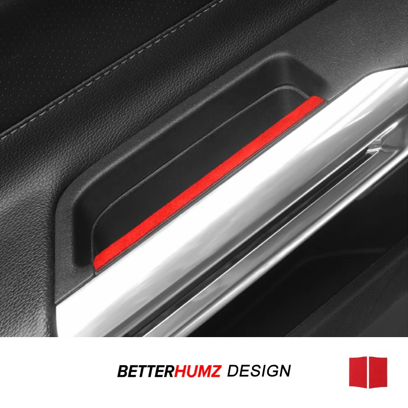 Für Ford Mustang GT 2015-2023 Hergestellt aus Alcantara Auto Innentür Zuggriff Panel Trim Anti-Scratch Aufkleber Tuning Zubehör