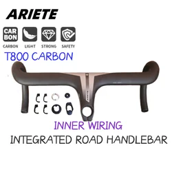 ARIETE Road carbon handlebar  Carbon Road Handlebar Super Light Integrated Carbon Handlebar For 28.6mm Fork Steer With Spacers