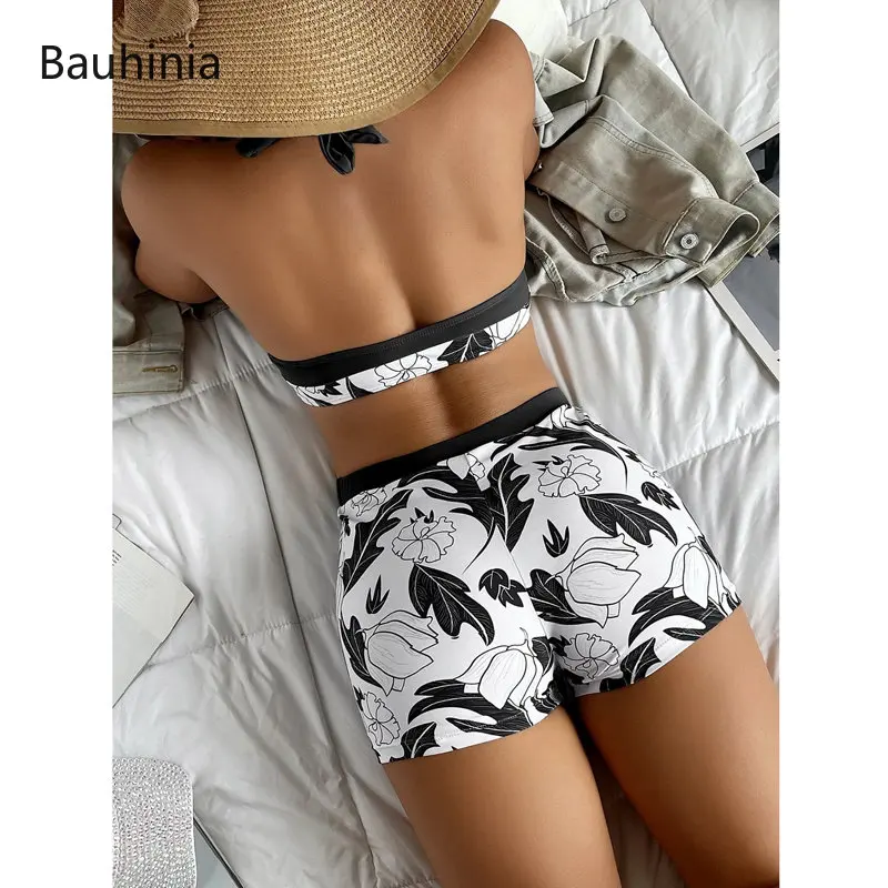 Bauhinia V-neck Bikini 2023 spodenki z wysokim stanem strój kąpielowy kobiety dwuczęściowe kostiumy kąpielowe lato Halter stroje kąpielowe Biquini