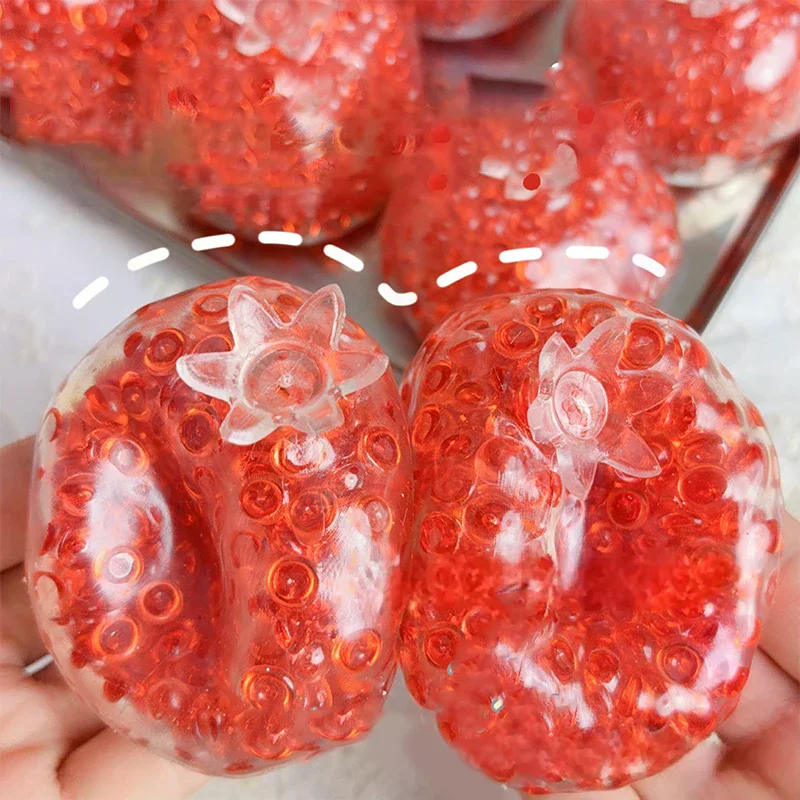 Creative Explosion Beads Red Pomegranate Handmade Ball Stress Relieving Toys Slow Rebound Toy Children Toy