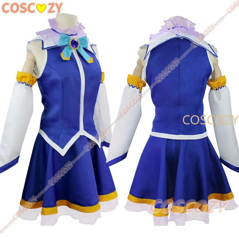 Anime KonoSuba God's Blessing on This Wonderful World Aqua Blue Dress Uniform Outfit Anime Customize  Aqua Cosplay Costumes Wig