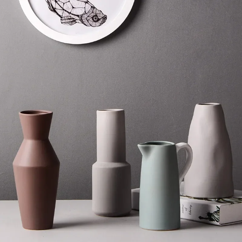 

Nordic Ins Ceramic Vase Hydroponic Dried Flower Flower Arrangement Flower Decoration Desk Living Room Home Decoration Vases