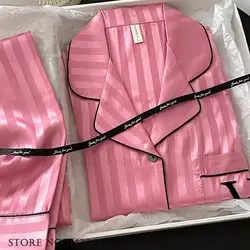 Female Pajamas Loungewear Two-Piece Set Spring Autumn New Rayon Sleepwear Pyjama Pour Femme Sexy Loose Home Clothes Lingerie