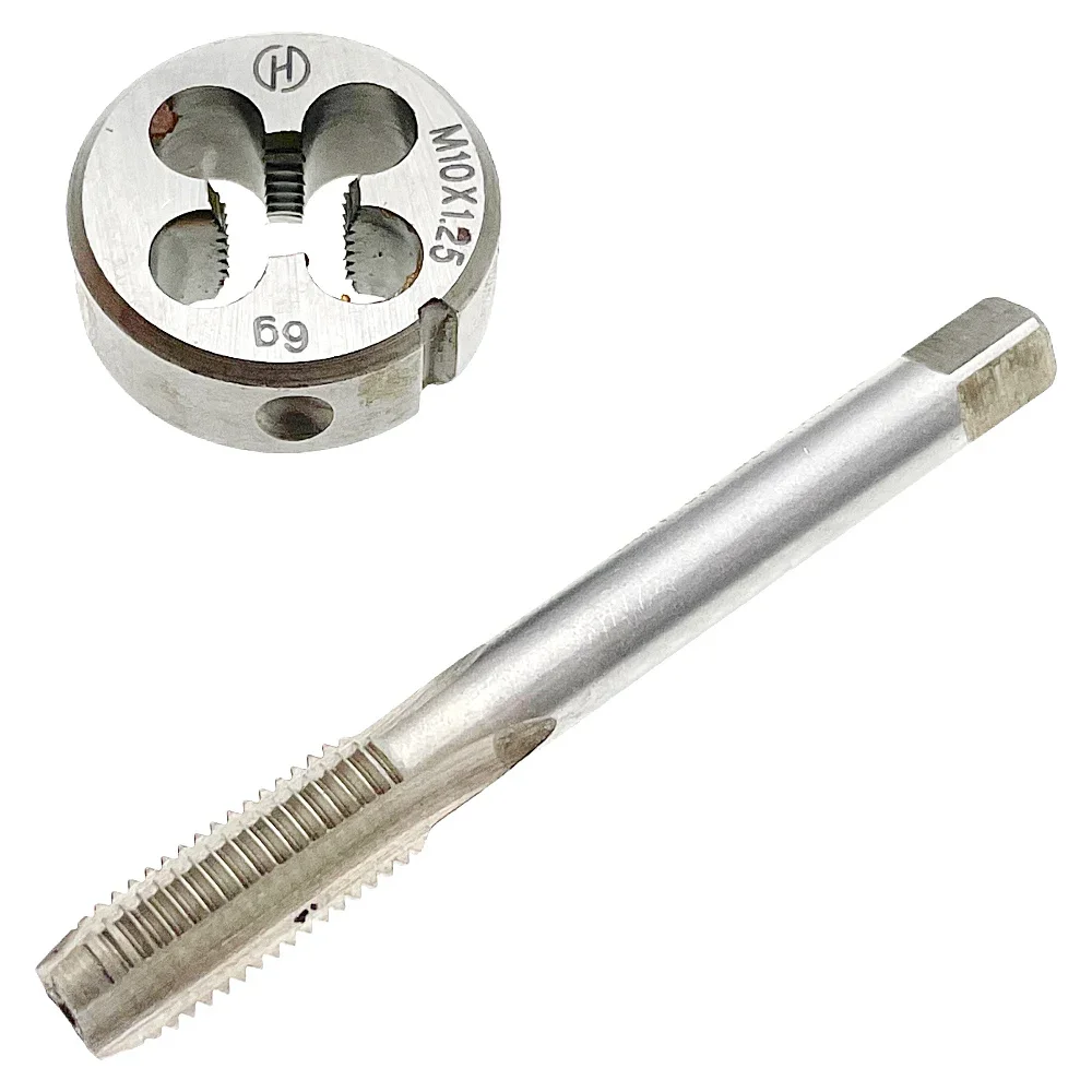 M10 x 1.25 Tap and Die Right Hand M10 x 1.25 Metric Thread Tap Die Set M10x1.25 Tap Die Threading Tool Hand Tools