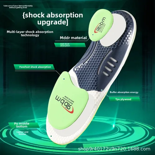 Imagen 2 del producto Plantilla ortopédica deportiva con soporte para arco, desodorante, transpirable, absorbente del sudor, alta elasticidad, absorción de impacto, informal, transpirable