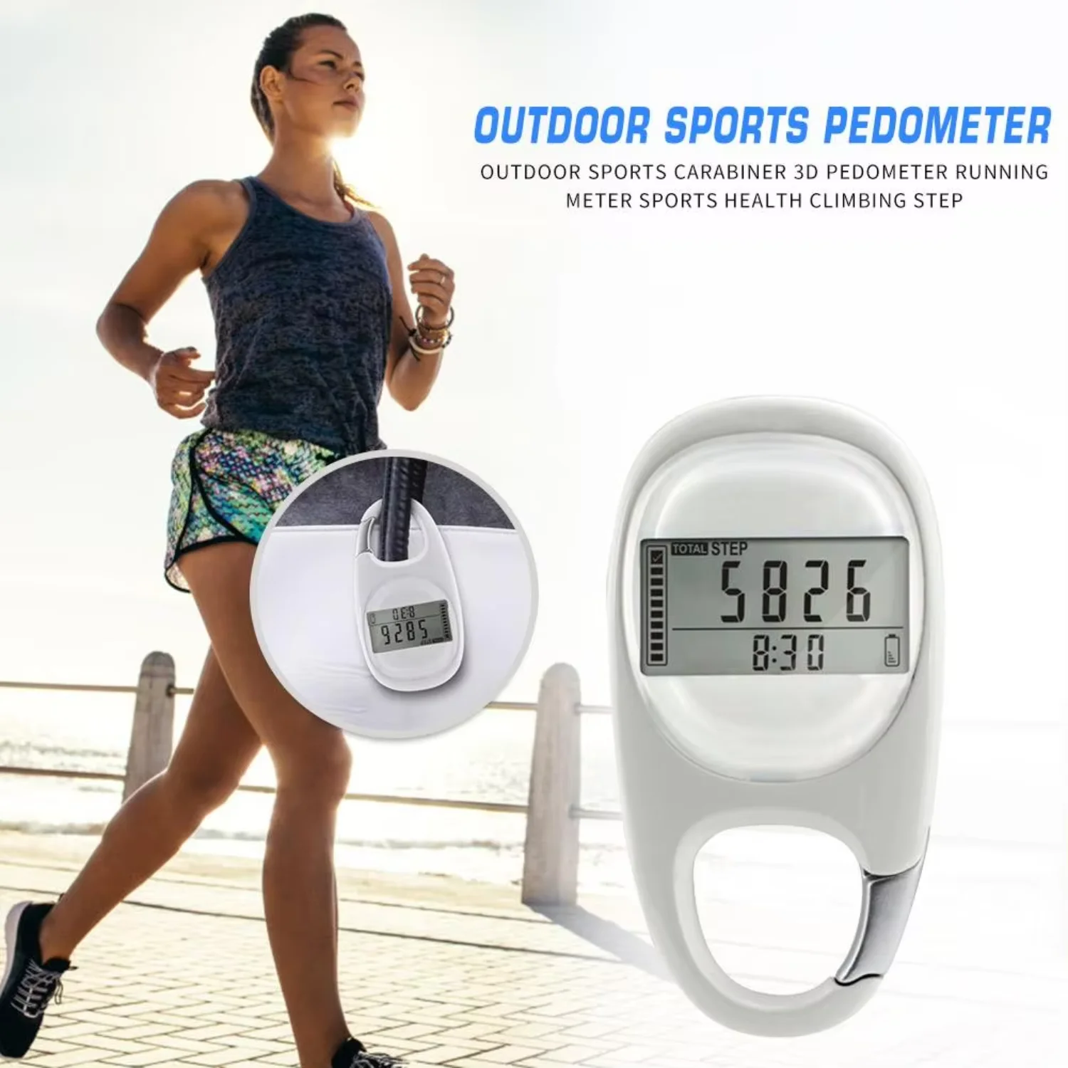 3D Pedometer Portable Step Tracker Accurate Walking Distance Calorie Counter Simple  Walking Outdoor Activities Spexcel Trisuit