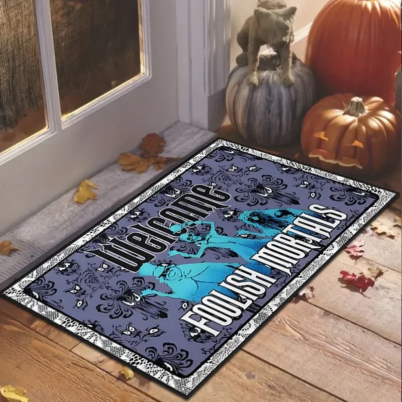 Day of The Dead Door Mat Sugar Skull Rose Flower Pattern Waterproof Entrance Rug Mexican Festival Home Decoration Carpet