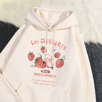 Fashion Women'S Hoodie Cute Strawberry And Rabbit Printed Sweatshirt Pocket Soft Warm Breathable Pullover Autumn Winter Hoody 5