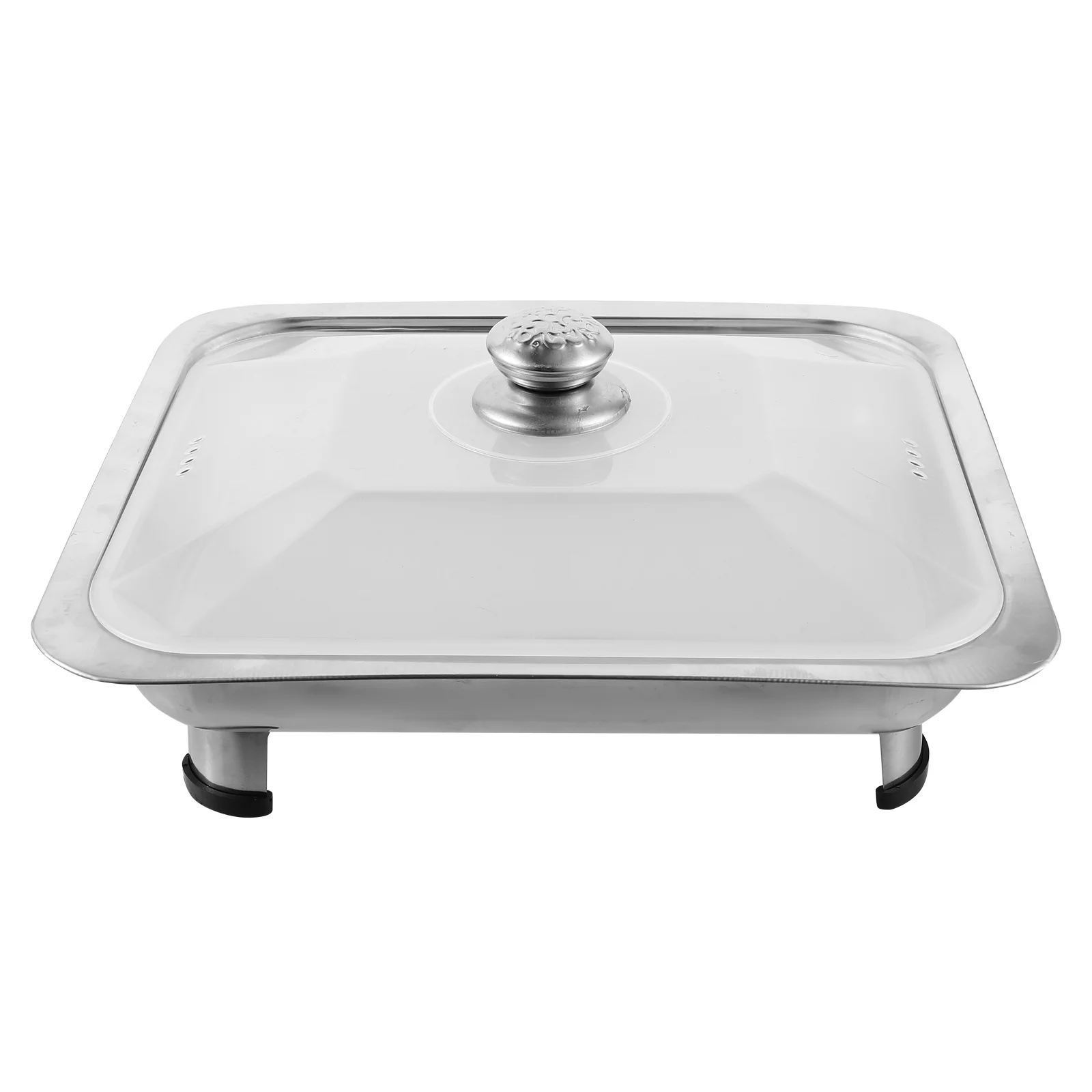 Buffet Stainless Steel Dinner Plate Classic Food Holder Bread Tray Heater Stainless-steel for Silver Simple Steam Table Pan