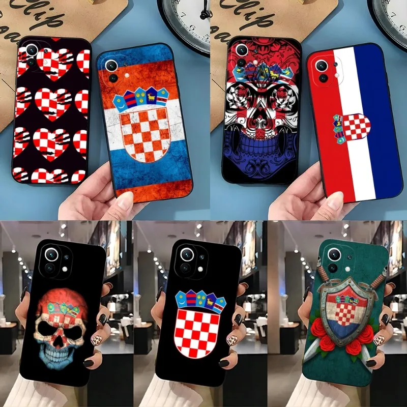 Croatia Flag Phone Case For Xiaomi 11 11i 11T 11X 12 12Pro 10T 10TPro 10S 10Pro Pro Lite Ulltra MIX4 CIVI Funda Black Cover