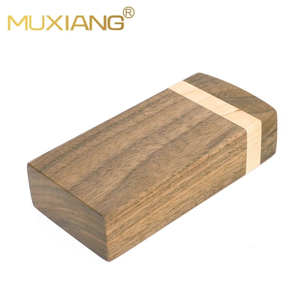 MUXIANG Solid wood cigarette box, clamshell type, large black walnut box, can hold 20pcs fine cigarettes, 11.1*5.5*2.7cm