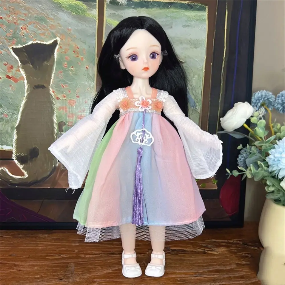 

1 Set 1/6 SD 30cm Bjd with Clothes Long Hair Attractive Eyes Dress Up BJD Dolls Anime Ball Jointed Makeup Ball Joint Toddler