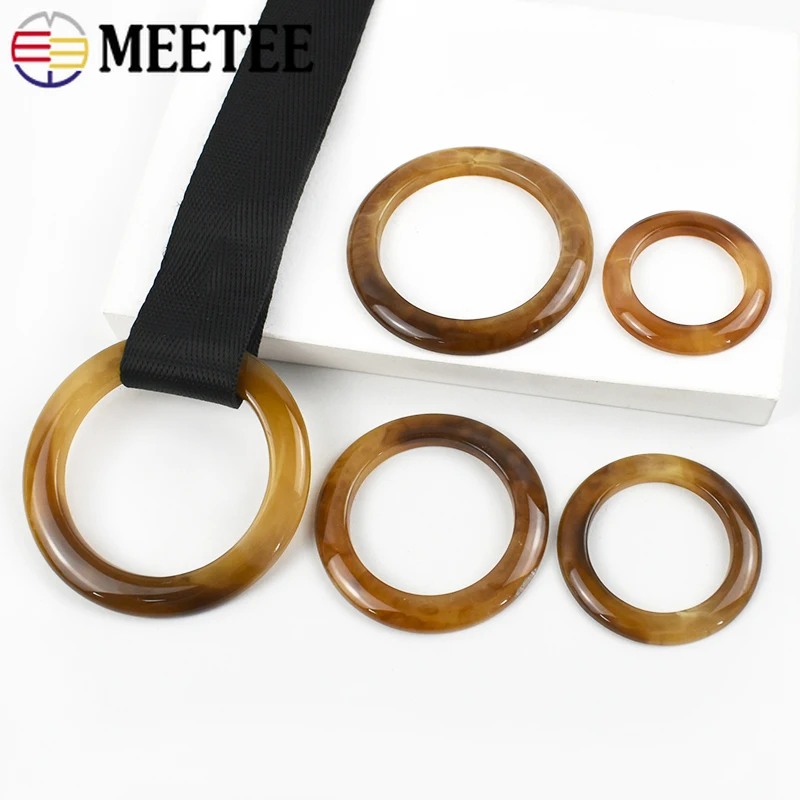 10/25Pcs Lightcoffee O Ring Resin Buckles Scarf Swimsuit Belt Decorative Buckle Button Ribbon Slider DIY Sewing Accessories