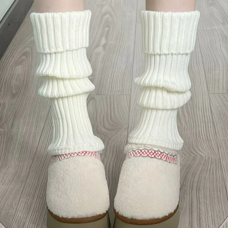 1/2Pairs اليابانية محبوك تدفئة الساق المرأة Y2K محبوك غطاء للقدم الذراع أدفأ الشتاء الكروشيه الساق يغطي التمهيد الأصفاد جوارب #3