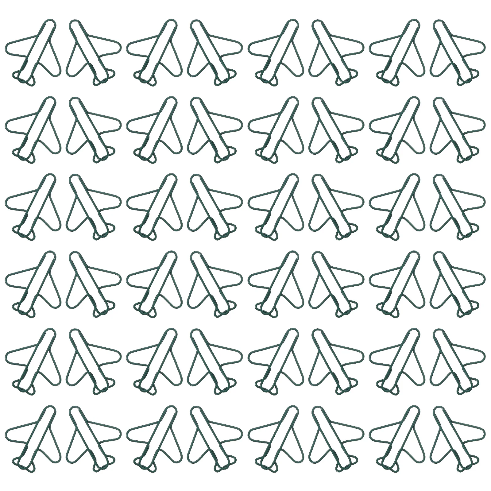 100Pcs Decorative Paper Clips Airplane Theme Sturdy Metal Clamps for Sorting Notes Creative Stationery Organization Tools Green