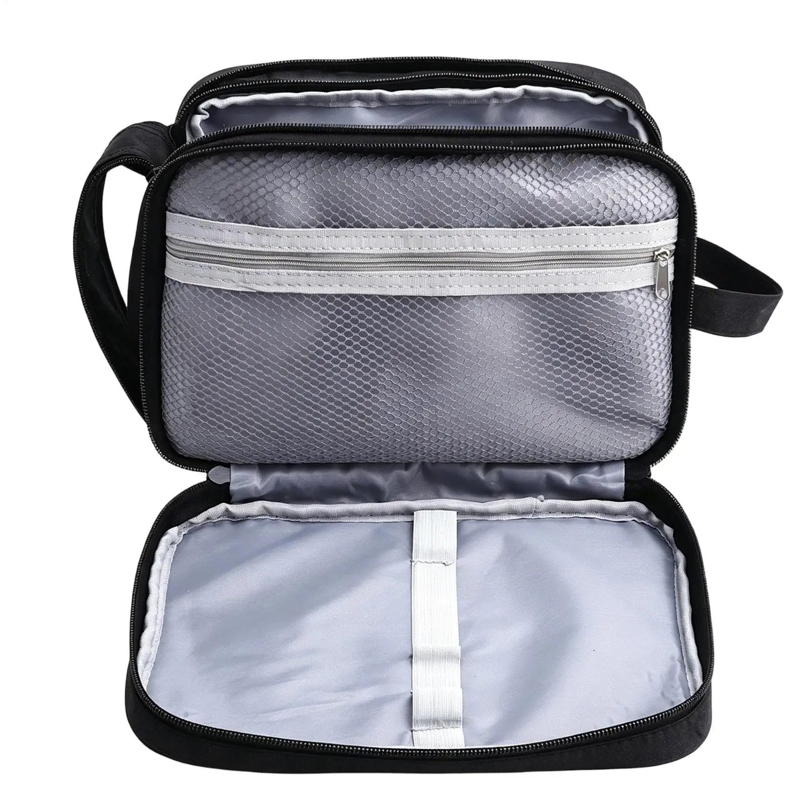 Mens Toiletry Travel Bag With Handle Mesh Pocket Large Zipper Pouch Shaving Bag Cosmetic Pouch For Shaver Cream Lotion Home