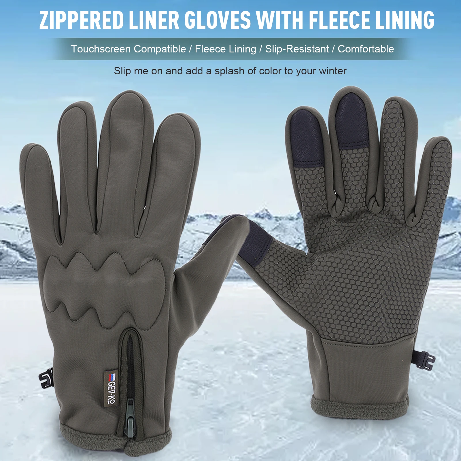 الشتاء الدراجات قفازات التزلج الجلد ودية شاشة تعمل باللمس الحراري صوف مبطن قفازات دافئة عدم الانزلاق لقيادة الدراجات النارية التزلج