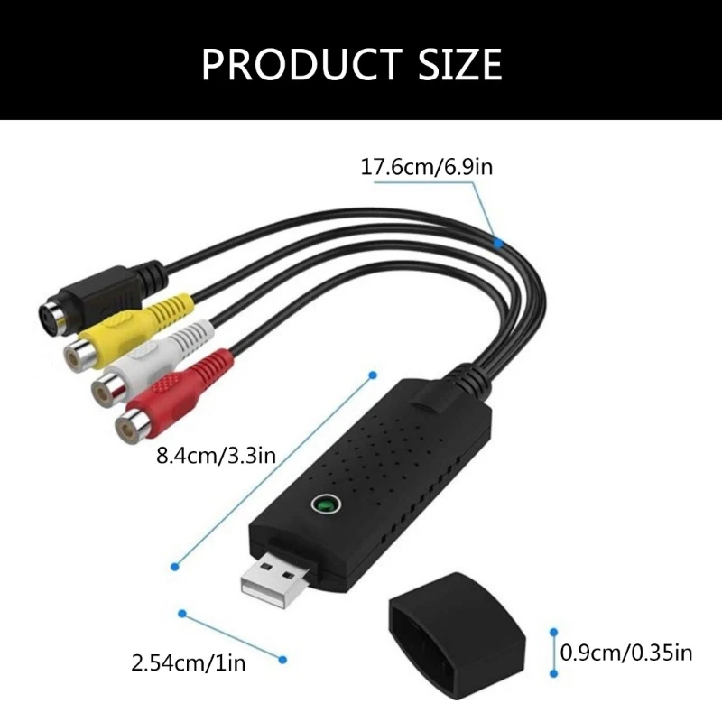 Video Converter USB 2.0 Device for Old VHS VCR Hi8 to Digital