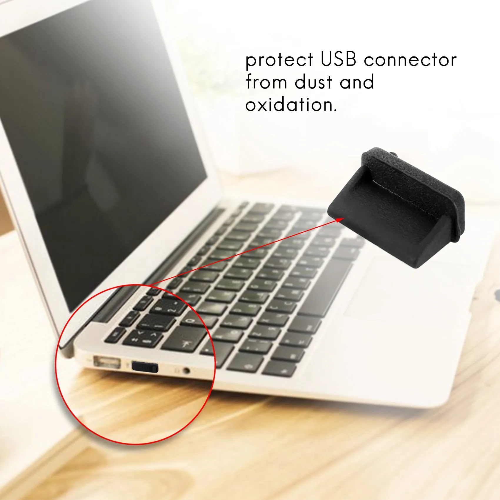 10 шт. силиконовая заглушка USB-порта пылезащитная заглушка стопор защитная крышка черный SQ