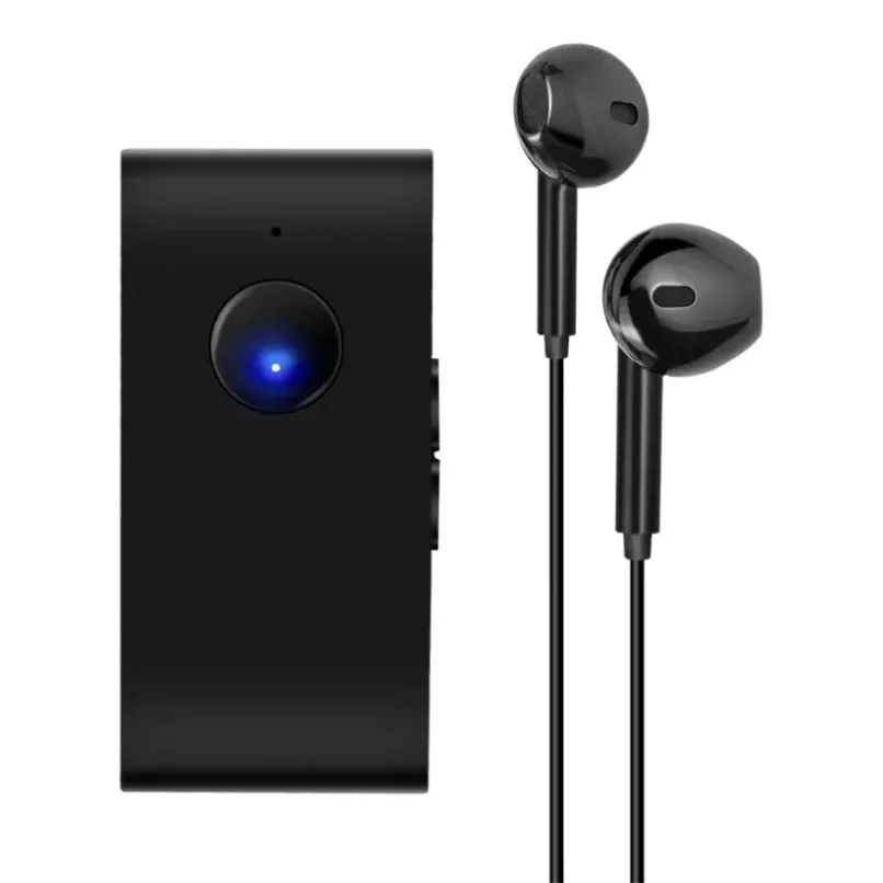 Bluetooth 5.0 Audio Receiver with In-Ear Earphones 3.5mm Wired Headphones HiFi Stereo Wireless Adapter for Car Home Stereo Use view 2