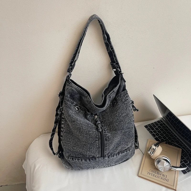 

2025 Hot Sale Spring Cool Crossbody Bags Casual Denim Solid Color Sweet Shoulder Bags on Sale Large Capacity Women's Bags