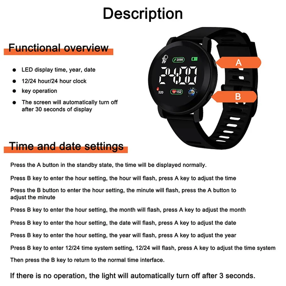 Kids Sports Digital Watch Waterproof LED Display Children Electronic Watches for Girls Boys Earth Square Silicone Wristwatch