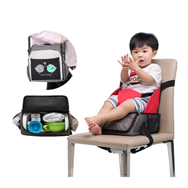 

Travel Baby Booster Seat Harness Random Straps Portable Fold Washable Baby Dining Chair Seat Bag, Cute Baby Feed Chair Bag