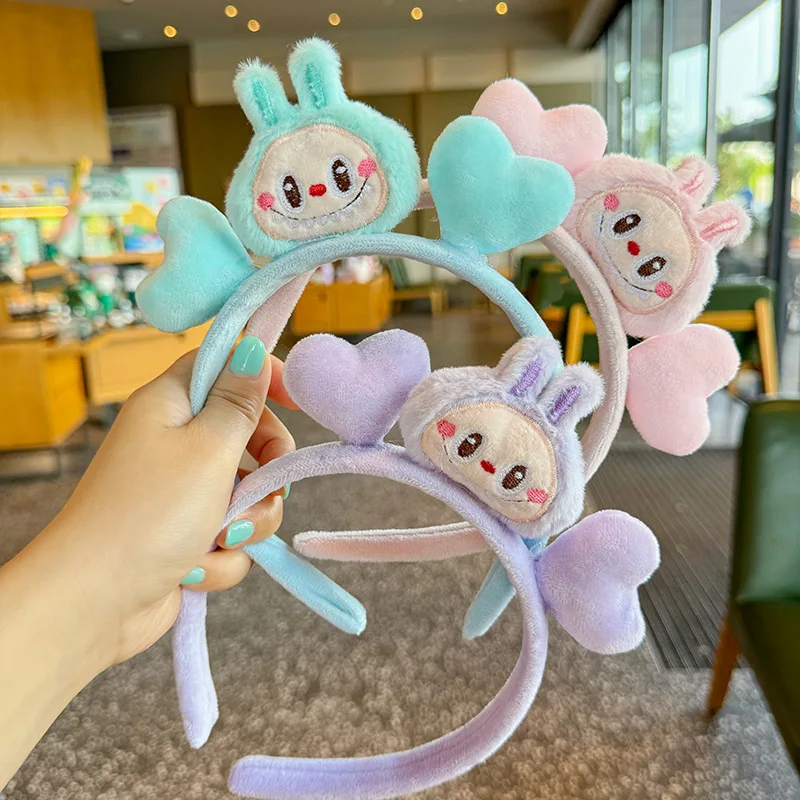 

Labubu plush face wash hair bands female headband college students special makeup mask pressure hair non-slip hair bands
