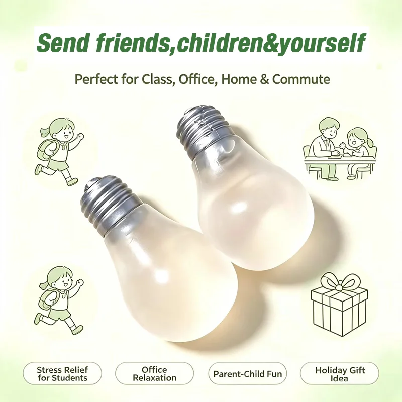 Squishy Light Bulb Maltose Luminous Squeeze Toy Slow Rebound Sensory Fidget for Anxiety Relief Funny Decompression Gift Novelty
