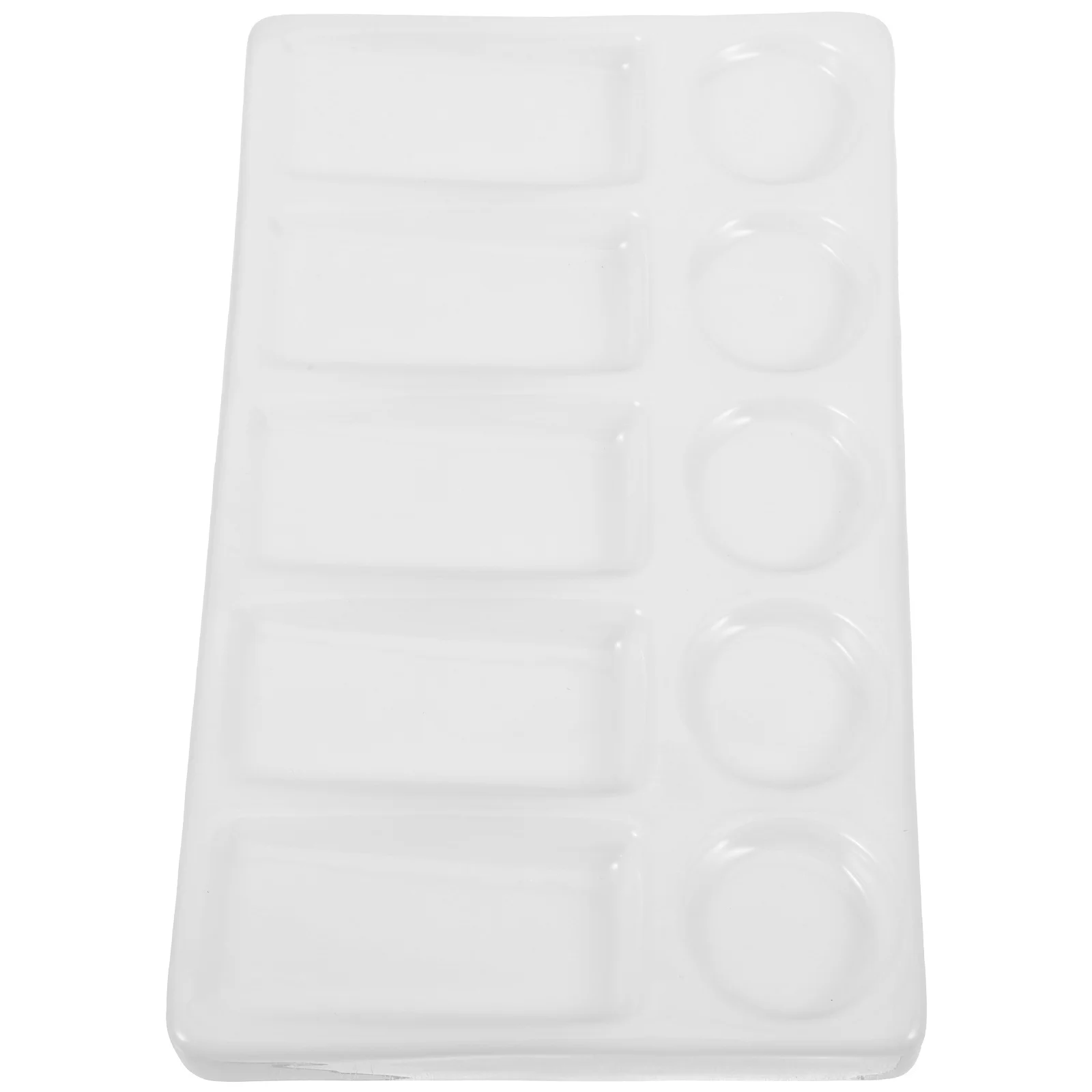 

Plastic White Palette Rectangular 10-Well Easy Clean Watercolor Acrylic Gouache Oil Paint Mixing Tray Palette Painting