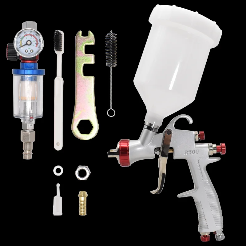 

Original R500 Spray Gun Kit 1.3MM LVLP Automotive Spray Gun with Pressure Gauge, Suitable for Automotive and Home Spray Painting