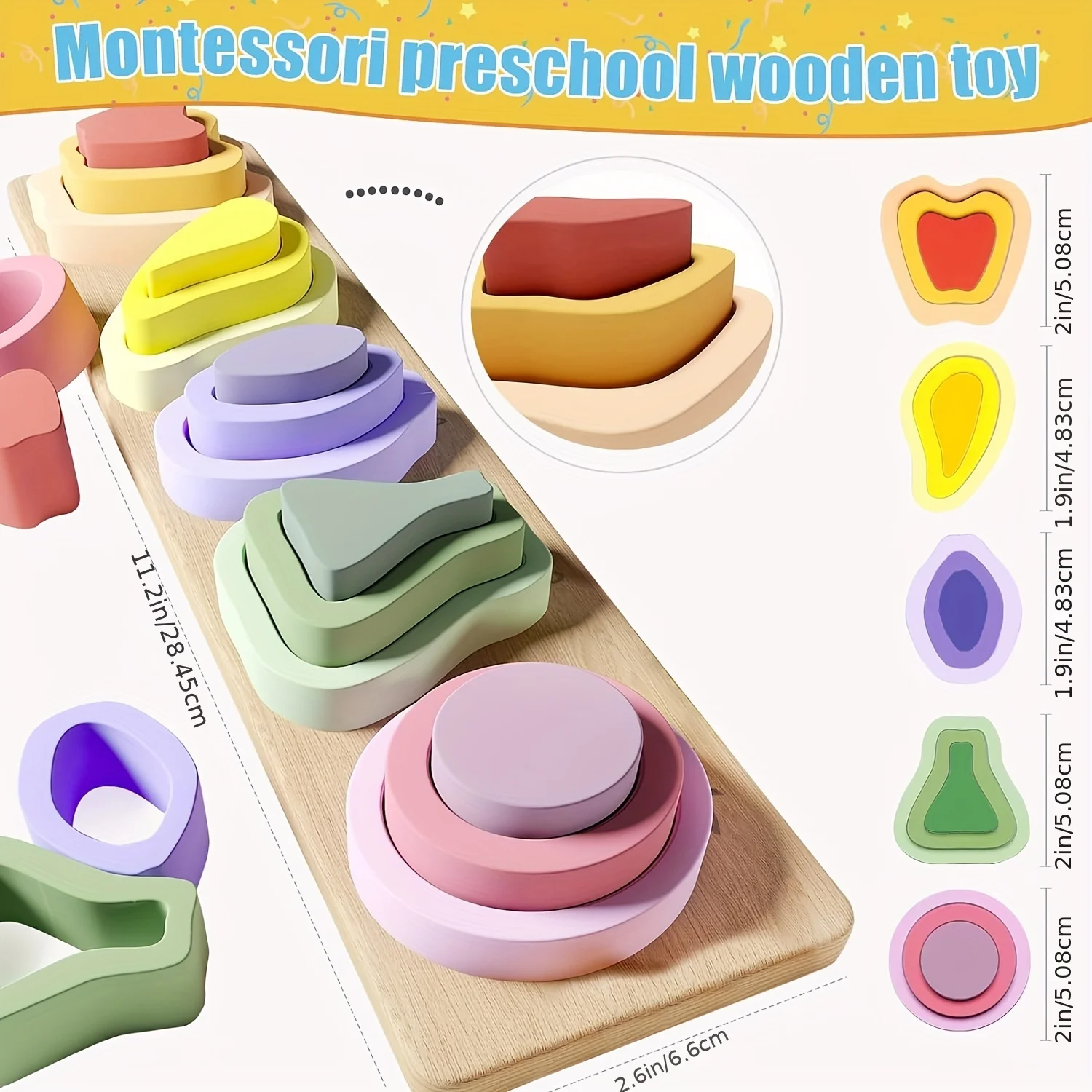 Juguetes de clasificación y apilamiento de madera Montessori, bloques de clasificación de formas de Color, juguetes educativos de Aprendizaje Temprano, regalo de Navidad