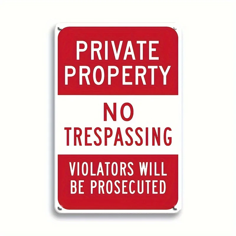 Retro charm | Durable "personal property" and "no trespassing" metal sign, easy to hang, retro style, 8x12 inches