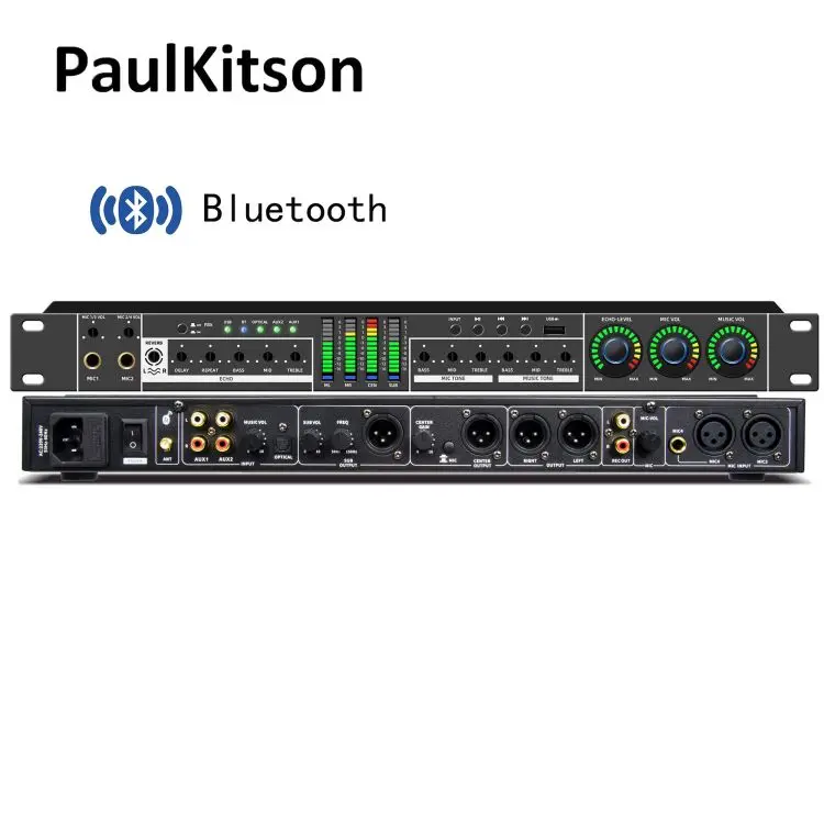 Professional FX12 Effector DSP Audio Processor Metal Karaoke Device Digital LED Display Screen Bluetooth Effector Dsp
