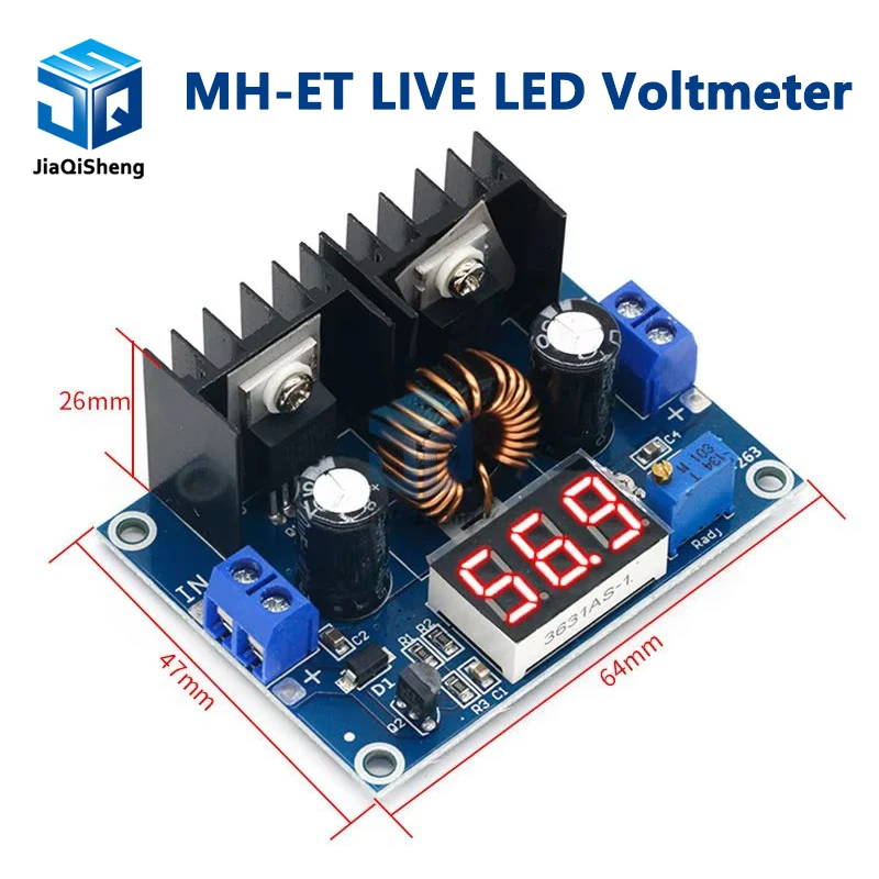 1PCS MH-ET LIVE LED Voltmeter PWM Adjustable 4-36V To 1.25-36V Step-Down Board Module XL4016 8A 200W DC-DC Power drop Module